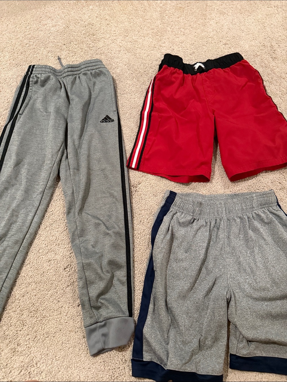 adidas Kids Red and Gray Athletic Shorts & Joggers Set
